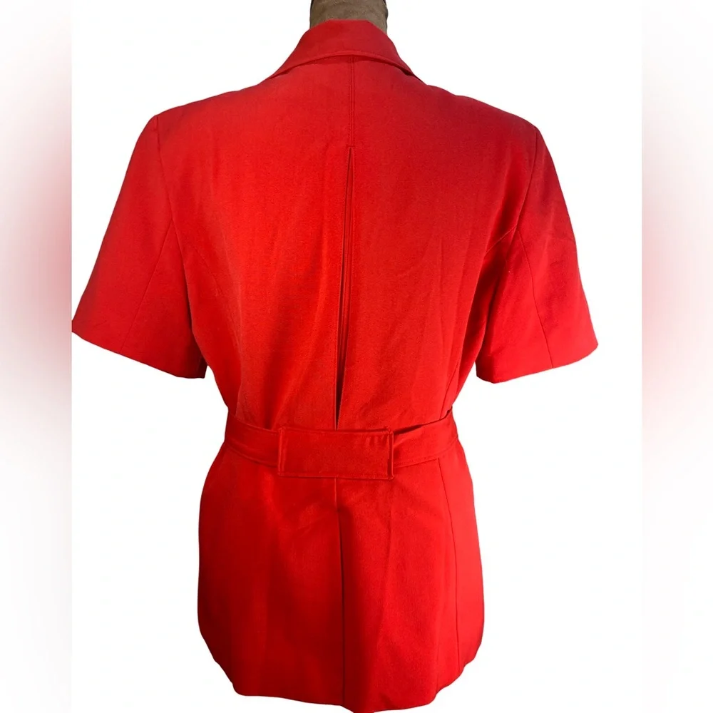 Signature by Larry Levine Belted Short Sleeve Business Jacket‎ Blazer Size 4